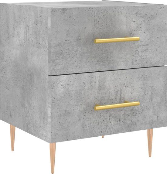 vidaXL Nachtkastje 40x35x47,5 cm bewerkt hout betongrijs