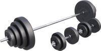 Gorilla Sports Lange Halterset 100 kg - Kunststof - Schroefsluitingen - Zwart