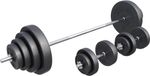 Gorilla Sports Lange Halterset 100 kg - Kunststof - Schroefsluitingen - Zwart