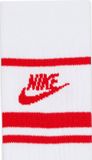 Nike Sportswear Everyday Essential Crew Sokken 3-Pack Wit/Rood