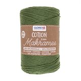 GLOREX 5 1008 05 - Macramé Katoen in olijfkleur, 250 g met een dikte van 2 mm en een lengte van 225 m, driedubbel getwijnd katoenen garen voor haken, breien, knopen en ontwerpen