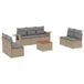 vidaXL 8-delige Loungeset met kussens, polyrattan, gemengd beige