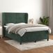 Maison Exclusive Sommier à lattes de lit et matelas Vert foncé 140x190cm Velours
