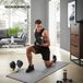 SONGMICS Set van 2 gietijzeren halters, verstelbaar gewicht, stalen stang, fitness, krachttraining, thuis