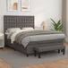 Maison Exclusive - Sommier à lattes de lit avec matelas gris 140x190 cm similicuir