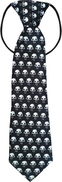Fako Fashion® Kinderstropdas Zwart Schedels - Jongens - 28 cm