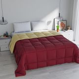 Italian Bed Linen ELEGANT Winter Quilt, Bordeaux/Crème, 260x260cm