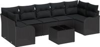 vidaXL Tuinbank Set Zwart Poly Rattan