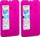 Plasticforte koelelementen 450 gram - 2x - 14 x 25 x 1 cm - roze
