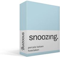 Snoozing percale katoen hoeslaken - Lits-jumeaux (180x200 cm) - blauw