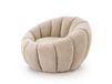 Fauteuil rond coquillage en tissu polyester beige