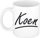 Bellatio Decorations Shoppartners Bv Koen Naam koffiemok - beker - met sierlijke letters - wit