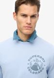 Superdry Lo-Fi Outdoor Mono Relaxed sweatshirt met ronde hals - Heren - Truien - Blauw Heron - XL