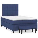 Maison Exclusive - Sommier À Lattes De Lit Avec Matelas Bleu 120x190 Cm Tissu
