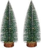 Krist+ Petits arbres de Noël décoratifs 2x pièces - 35 cm - avec lumière