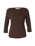 Tommy Hilfiger Dames Lange Mouwen Shirt Katoen Donkerbruin S