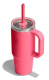 Hydro Flask – Travel Tumbler 710 ml (24 oz) with Clear Press-In Straw Lid – Roestvrij Staal – Dubbelwandig Vacuüm Geïsoleerd – Spatbestendig – Popstar Pink