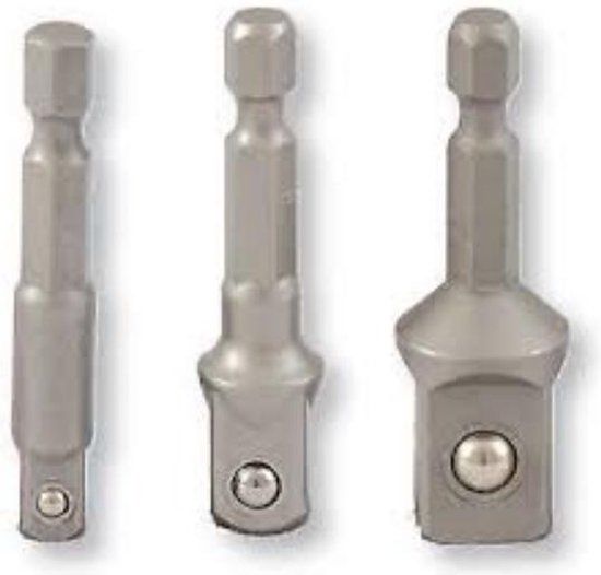 Bohrcraft Adapterset - 1/4" accuboormachine naar 1/4"-3/8"-1/2" doppen