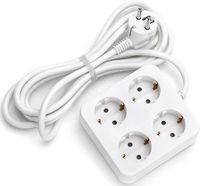 BES LED Stekkerdoos - Verlengsnoer - 3680W - 4 Stopcontacten - 3 Meter - Wit
