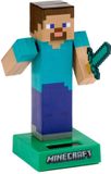 Puckator Solar bewegend figuur - Minecraft Steve - blauw - kunststof - 12 cm