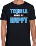 Bellatio Decorations Shoppartners Bv Tequila makes me happy / Tequila maakt me gelukkig drank t-shirt zwart voor heren - tequila drink shirt - themafeest / outfit M
