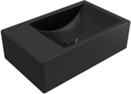 Plieger Houston fontein rechts mat zwart 37x23cm - Zonder kraangat