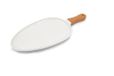 Schop Porseleinen schep met wit houten handvat, ovaal, 26 cm