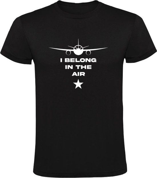 Sol's I belong in the air Heren T-shirt | Zwart | Maat S