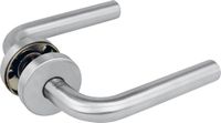 AMIG Deurklink RVS – 135x19mm Rond Rozet 53mm – Terugslagveer - INOX Staal Zilver - Deurbeslagset Binnen