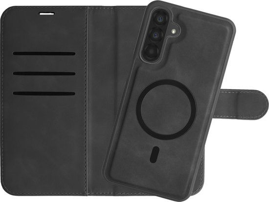 Just in Case hoesje geschikt voor Samsung Galaxy A37 Hoesje met Pasjeshouder compatible met MagSafe - Uitneembare 2-in-1 Premium Bookcase - Zwart