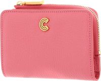 COCCINELLE Leren Portemonnee Myrine Wallet Grained Leather Hyper Pink Koraalrood