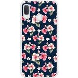 Samsung Beschermende siliconen case compatibel met Galaxy A20e Hibiscus Vintage