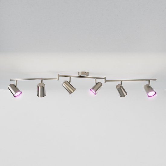 HOFTRONIC SMART Riga Smart LED Plafondlamp 6 Spots RVS