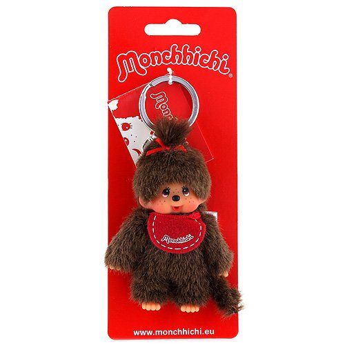 Sekiguchi Monchhichi - Meisje of Jongen - Bruin Pluche - Sleutelhanger - 10 cm - Gesorteerd