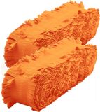 Folat Bv Feest/verjaardag versiering crepe slingers - Set van 3x stuks - oranje - 24 meter - papier