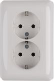 Gira st55 inbouw dubbel geaard stopcontact wit