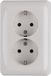 Gira st55 inbouw dubbel geaard stopcontact wit