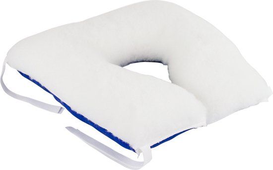 Mobiclinic Anti-decubitus U-vormig Zitkussen - 44x44 cm - Wit/Blauw