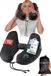 FLOWZOOM Coussin de voyage gonflable pour voiture, coussin de voyage pour adultes, coussin d'avion avec capuche, coussin à gonflage rapide, noir