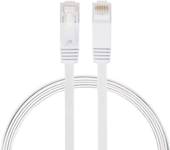 By Qubix internetkabel - 1 meter - wit - CAT6 ethernet kabel - RJ45 UTP kabel met snelheid van 1000Mbps - Netwerk kabel is zeer stevig