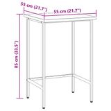 vidaXL Table d'angle Gris 55 x 55 x 85 cm Acier et Bois d'ingénierie