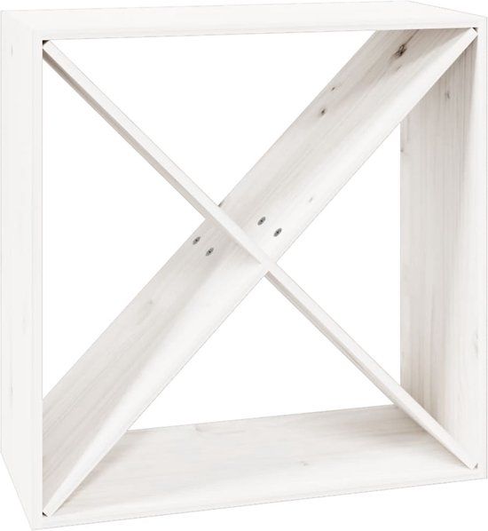 vidaXL Wijnkast 62x25x62 cm massief grenenhout wit