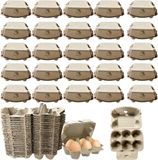 Famanu – Eierdozen - 25 stuks - houder voor 6 eieren - eierdispenser - Bruin