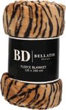 Bellatio Design Plaid - Fleece Deken - Tijger Dierenprint - 120 x 160 cm