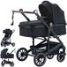 Daliya® NEOMOVE 2 en 1 : nacelle et siège sport tout-en-un, poussette canne, châssis en aluminium, poussette de voyage, poussette combinée avec grand panier