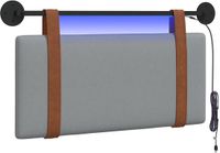 vidaXL Hangend hoofdbord Met LED-verlichting Lichtgrijs Antiek PU