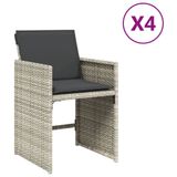 VidaXL Fauteuils de jardin 4 pièces avec coussins poly rotin anthracite
