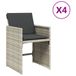 VidaXL Fauteuils de jardin 4 pièces avec coussins poly rotin anthracite