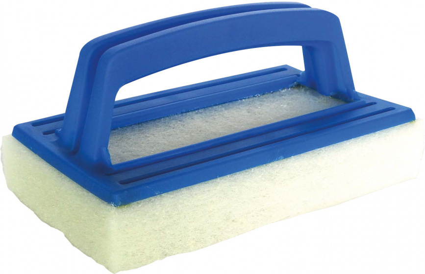 Bsi handschuurspons 22 x 7 x 20 cm foam blauw/wit