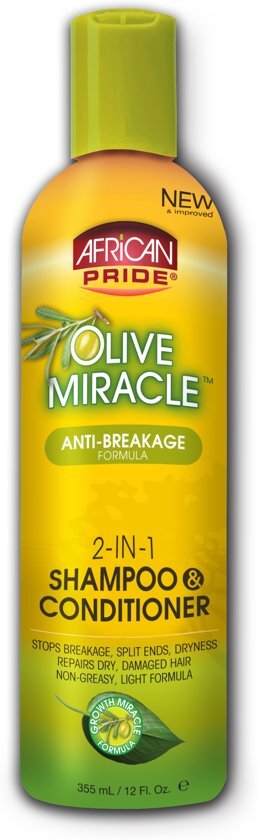 African Pride Olive Miracle 2 -IN-1 Shampoo & Conditioner-355 ml